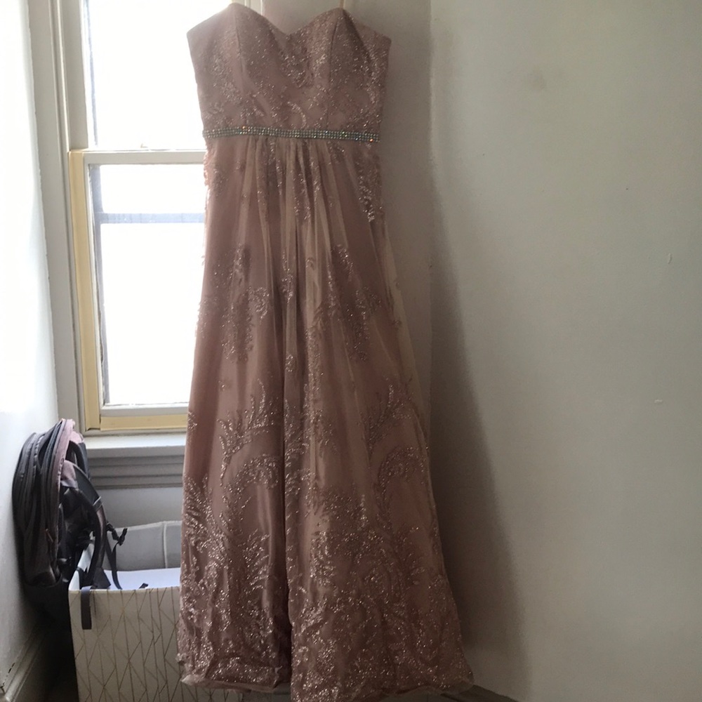 Sand pink sparkly dress